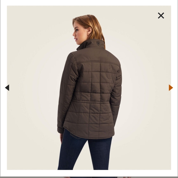 Women's Brown Quilted Ariat Jacket - Picture 2 of 7